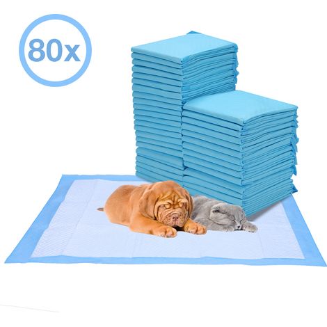 SWANEW Tappetini assorbenti per cani, 80 pezzi, 60 × 60 cm, tappetino per la pipì monouso per cani, impermeabile e resistente alle perdite. (1/5)