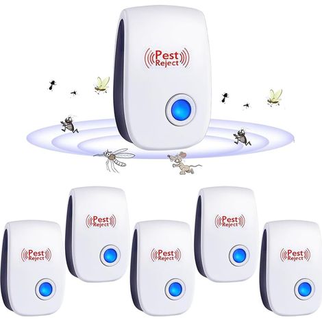 Répulsif Ultrason Anti-Rongeurs Insectes, 6 Pack Ultrason Anti Moustique Ultrason Souris et Rats, Répulsifs électroniques d'intérieur pour Souris, Rats Fourmis Araignées Moustiques (1/5)