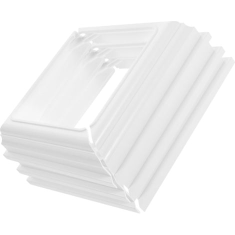 3 Pièces Blanc Pfostenfußabdeckung en PVC pour Terrasses et