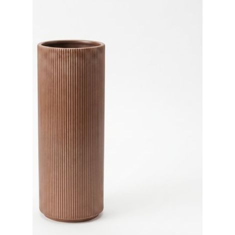 Vaso cilindrico decorativo marrone per fiori, forma classica, elegante (1/3)