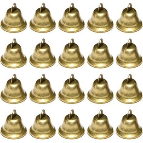 [NON UTILIZZATO] 20 campanellini (bronzo antico), campanellini vintage per decorazioni di matrimoni e feste, campanellini natalizi per alberi di Natale, campanellini in metallo per portachiavi, fai da