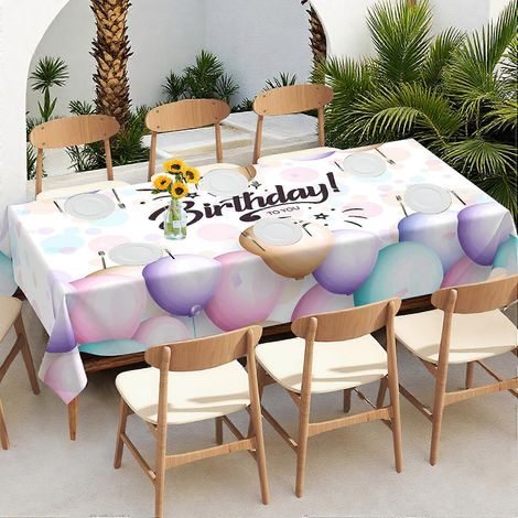 Nappe rectangulaire épaisse et imperméable à motif ballons d'anniversaire, motif quatre saisons, référence 5281, 152 x 305 cm (1/3)