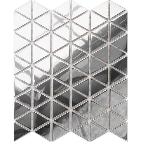 Mosaico in vetro su rete per bagno e cucina 26.3 cm x 30.3 cm - Mirror Reflection (1/5)