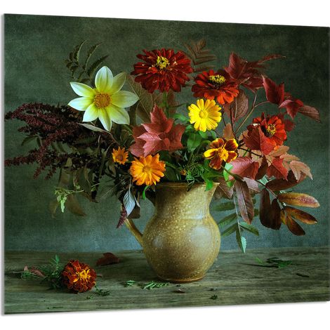 PANEL DE VIDRIO PARA COCINA 65x60 Flores (1/5)