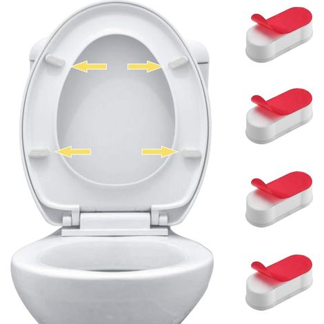 Lot de 4 amortisseurs de siège de toilette, butées universelles pour couvercle de toilette (1/5)