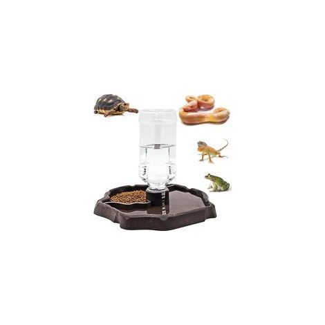 Distributeur d'eau pour Reptile, Mangeoire Gamelle Tortue Terrestre, Abreuvoir Tortue Terrestre 2 en 1, Distributeur d'eau Portable avec Plat en Plastique Abreuvoir pourReptile Tortues Gecko (1/5)