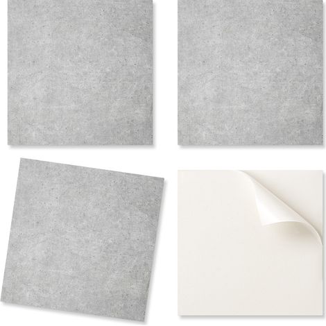 Baldosas autoadhesivas de PVC con estampado, perfectas para el pasillo, con textura de hormig贸n visto, 9x30x30 cm.