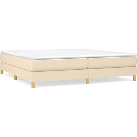 Maison Exclusive - Boxspringbettgestell Creme 200x200 cm Stoff (1/5)