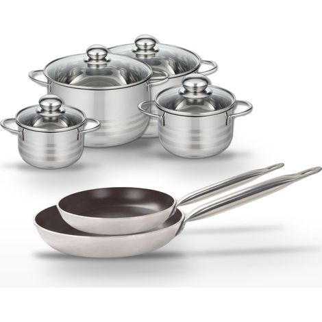 Lot de 2 Poêles 28/32 cm et 4 Faitouts 14/16/20/24 cm Elo Bistro Line (1/5)