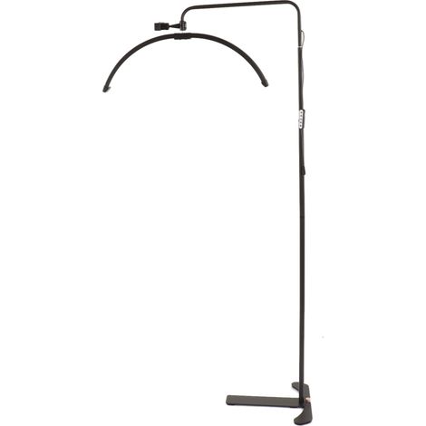 Lampe sur pied LED demi-lune avec télécommande, en aluminium, réglable, idéale pour les extensions de cils, les soins de la peau et la lecture. Prise US 100-240 V, 36 W, noire. (1/5)