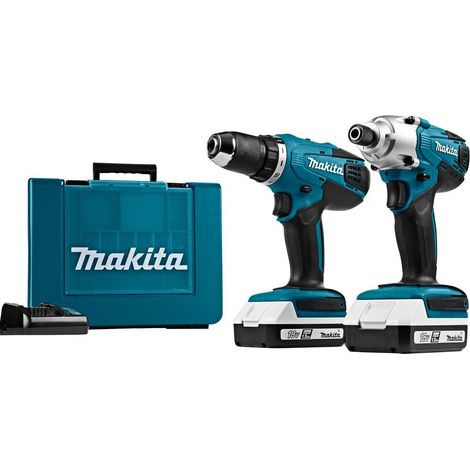 Akku-Bohrmaschine DF4880 + Schlagschrauber TD127D mit Akku und Ladegerät + 30 Bits - MAKITA - DK18A35X1