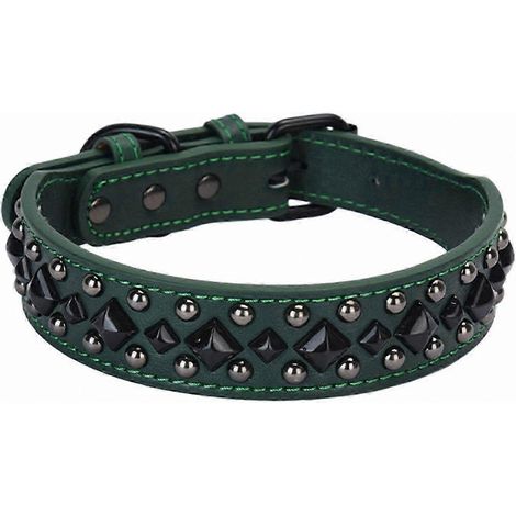 Collier en cuir ajustable pour chien de petite à grande race, couleur marron, plusieurs tailles disponibles (1/5)