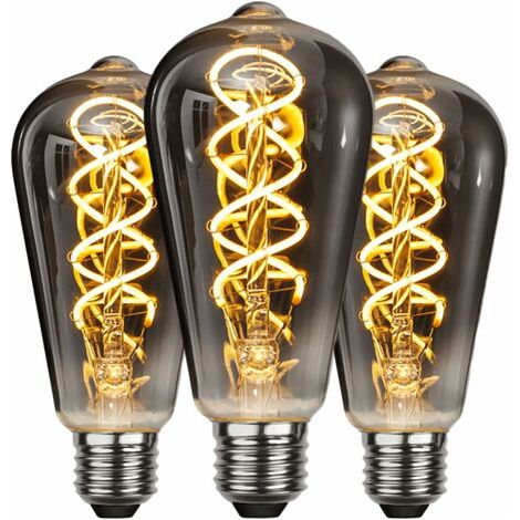 Ampoule LED E27 Vintage, Économie d'énergie, de Style Industriel, Ampoule E27 Lampe Décorative Rétro Antique, 4W pour Chambre Restaurant Café Bar Bistro, Filament Jaune, 3 Pièces (1/5)