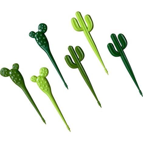 Lot de 6 Fourchettes à Fruits Parti Dessert Cactus Piques Apéritif Portable Nourriture Enfants Bâtons de Café Réutilisable Cure-Dents Décoratifs (1/5)