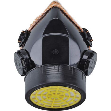 Masque Respiratoire Réutilisable, Protection Masque Filtration Contre Vapeur Toxique, Anti Poussière Anti Gaz Masque Chimique pour Peinture Travaux Bricolage Ponçage (Noir) (1/4)