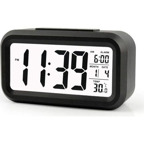 Réveil numérique sans Fil à Piles avec Datetempératurecapteur Lumineux Intelligent12-24 Heuresrépétition pour Les ChambresLe 9 (1/4)
