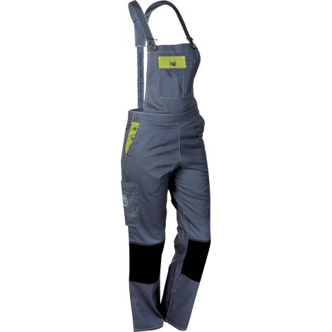 Salopette de Travail Femme Gris et Citron - Fashion Sécurité - Résistante, Confortable et Tendance - Bricolage et Jardinage - 38 (1/4)