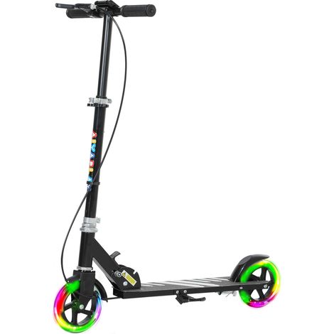 Trottinette enfant double frein cadre métal pliable repose-pieds 3-8 ans noire