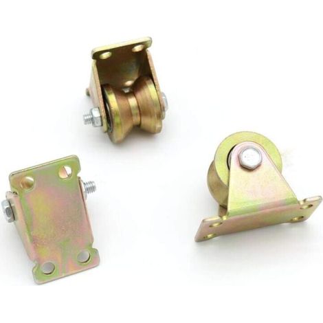 3 Pièce Roues colorées à rainure en forme de V, rouleaux de porte coulissante, utilisées pour les portes coulissantes, les chariots mécaniques et les établis mobiles 32×57×40mm (1/4)
