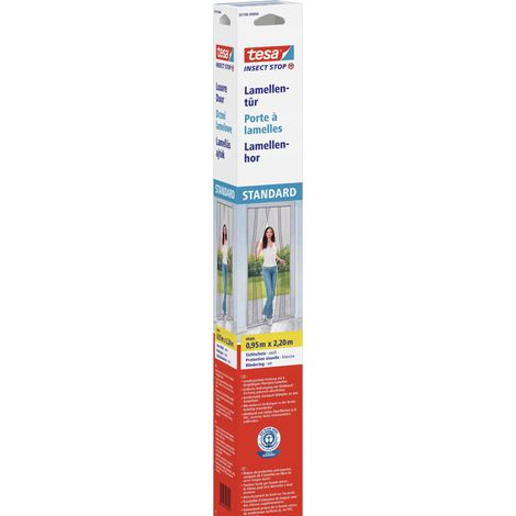Mosquitera TESA para puertas, mosquitera de láminas para puertas de balcón, 2,2 x 0,95 m, color blanco (1/5)