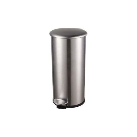 Cubo de basura con pedal Helit "the zinc" 12l D211xH423mm VA plata HELIT (1/2)