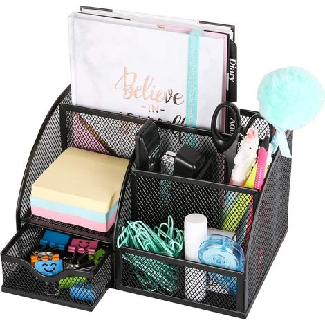Porte-stylo créatif en fer, 1 pièce, grande capacité, boîte de rangement, porte-stylo multifonctionnel pour le bureau, porte-stylo en métal pour étudiants (1/4)