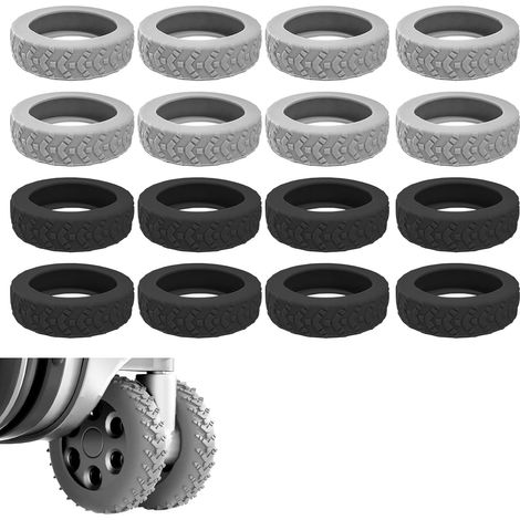 Suitcase Wheel Covers, Heavy Duty Silicone Suitcase Wheel Covers, Set of 8 Silent Protectors, Noise Reduction and Shock Protection, Anti-Wear Protection for Wheeled Luggage on Travel, Airport and (1/5)