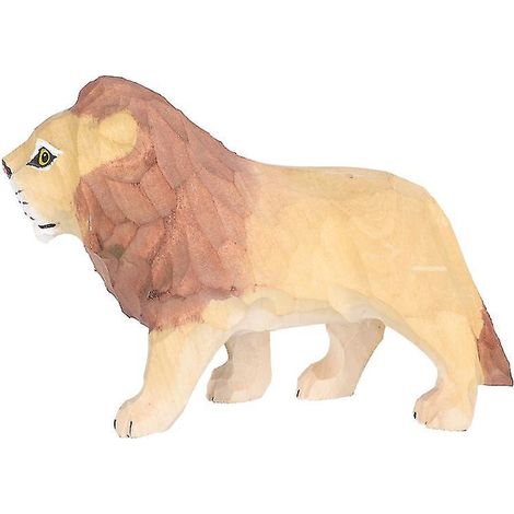 1 figurine de lion en bois (1/3)