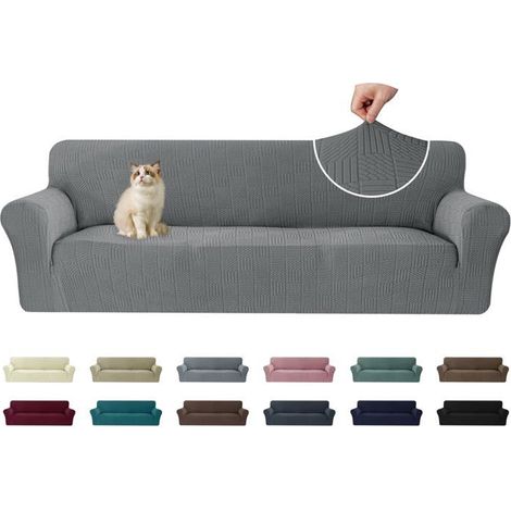 1 Housse Canapé, Extensible, Antidérapante, 96% Polyester, Pour Salon, Famille (1/5)