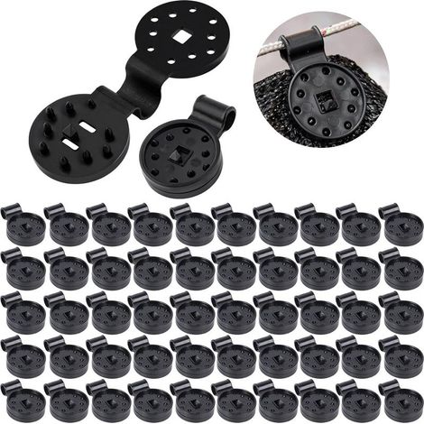 100 Pièces Clips Plastiques pour Toile d'ombrage, Clips de Fixation pour Bache, Clip Spécial avec œillet de Fixation pour Filet D'ombrage Toile de Clôture Tissu Coupe-Vent Serre Brise Vue (1/5)