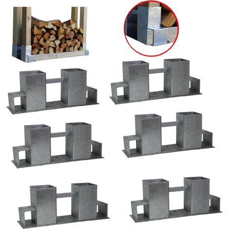Holzstapelhilfe Stapelhilfe Holzstapelhalter Brennholz Kaminholzregal 6 Stück