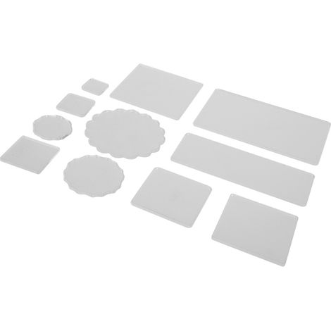 Lot de 11 tampons transparents en acrylique pour la création d'objets artisanaux (forme ondulée) (1/5)
