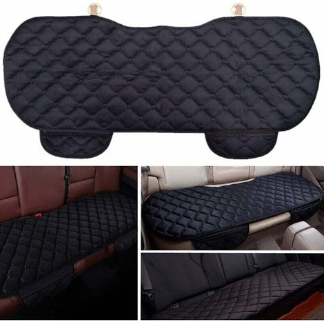 Coussin de Siège de Voiture Housse de Siège Housse en Velours pour Arrière Chaise Siège Avant Véhicule Housse Protection Tapis Protection pour Animaux Compagnie (1 Siège Arrière, Noir) - Crezuo (1/4)