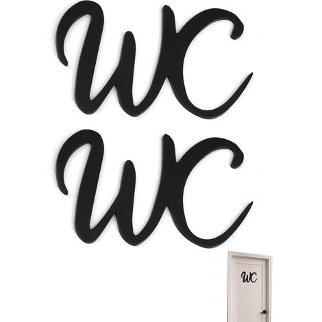 Plaque Porte WC Lot de 2  Plastique Durci Résistant Aux Éclaboussures  Signalisation Claire Pictogrammes Pour Salle De Bain (1/5)