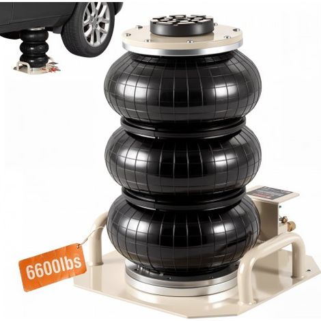 Cric Pneumatique 3 T 140-450 mm Cric de Levage Pneumatique 0,8-1,0 MPa Cric Gonflable 3 Coussins d’Air Portable Levage Rapide en 5 Secondes pour Réparation Entretien Voiture SUV Atelier Garage (1/4)