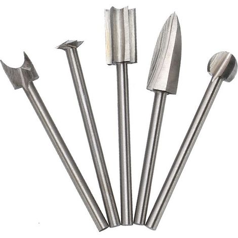 Set mit 5 Dremel-kompatiblen Holzschnitzbohrern mit 1/8-Zoll-Schaft (1/5)