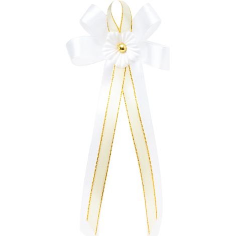 Un portacandele bianco e crema con finiture dorate per una candela di Natale. (1/3)