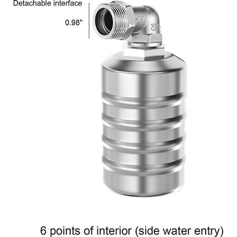 Vanne à flotteur de contrôle de niveau d'eau entièrement automatique améliorée, mini-vanne à flotteur à bille à arrêt automatique en acier inoxydable 304 (1/5)