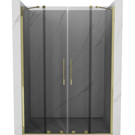 Mexen Velar Duo Schiebetür Dusche 150 cm, Graphit, Gold - 871-150-000-42-50 (1/5)