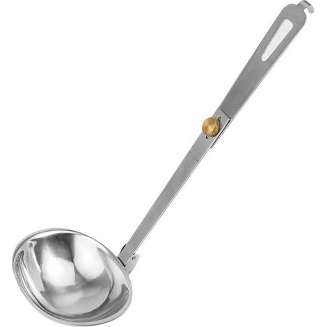 Cuillère à soupe pliable, cuillère à soupe portable en acier inoxydable pour le camping, idéale pour la cuisine en plein air et les voyages.