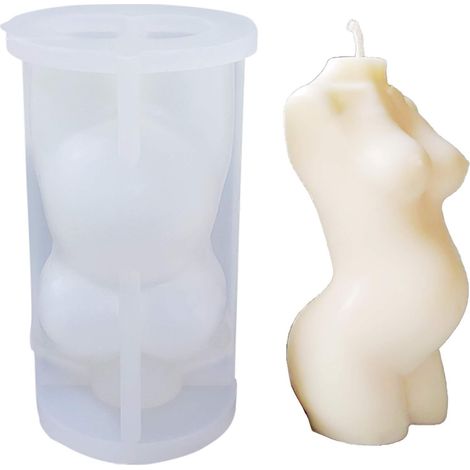 SHINING HOUSE Kit zur Herstellung von Körperkerzenformen für Erwachsene – Silikonformen für selbstgemachte Sojakerzen, DIY-Wachskerzenherstellung (schwangere Frauen) (1/5)