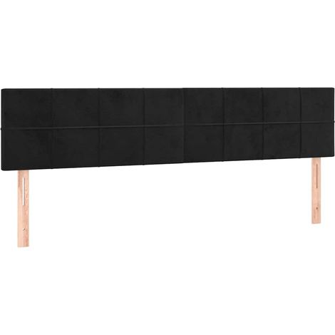 Tête de lit pour chambre à coucher en velours hauteur réglable Noir 160 x 5 x 78/88 cm, 9.45kg (1/5)