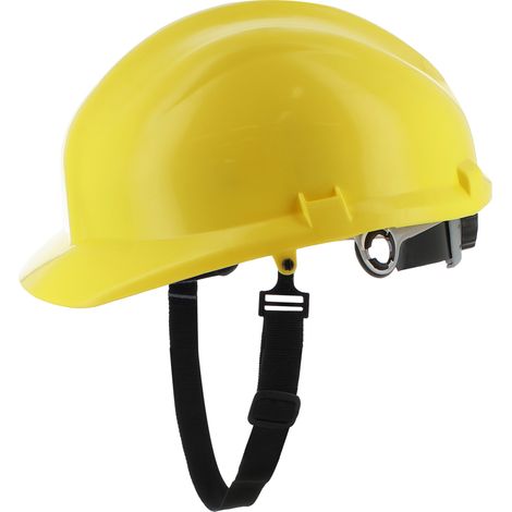 Elmetto GIALLO Casco di Sicurezza antinfortunistico da Cantiere Leggero Certificato EN 397 Con Cintino Sottogola e Rotella di Regolazione