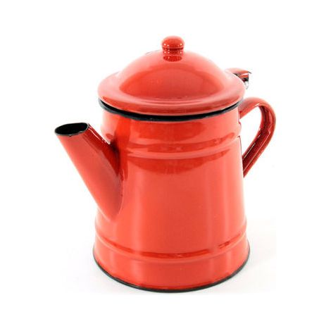 Kaufgut 012155 Caffettiera in Acciaio Smaltato 0.6 L Ø11cm Compatibile Induzione colore Rosso