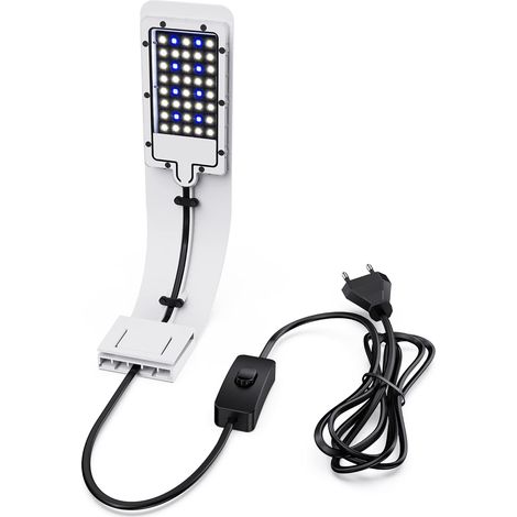 Ultra-thin LED Light for Small Aquarium (White), Aquarium Lighting Lamp with 40 LEDs White and Blue Light for Aquarium, 10W, 1200LM