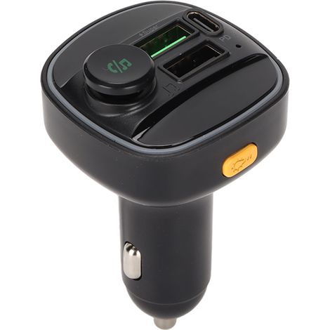 Transmetteur FM Bluetooth Chargeur Voiture sans Fil Double USB Rapide avec LED Noir (1/5)