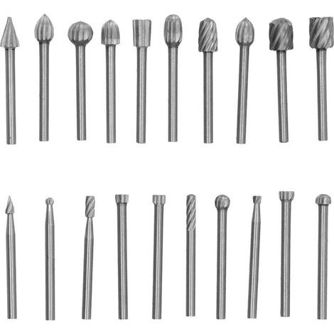 Ensemble D'outils de Rotation en Acier à Grande Vitesse 20 Pièces, Outil de Fraises de Coupe de Foret de Sculpture sur Bois pour le Travail du Bois, le Perçage, la Sculpture sur Métal, la Gravure, le (1/4)