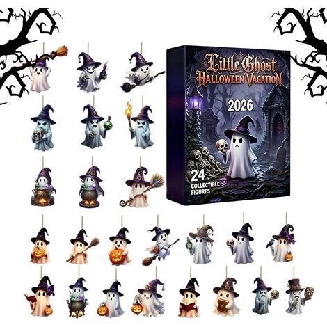 Calendrier de l'avent fantômes Décorations Fantômes en Acrylique 2D pour 24  Compte à rebours Halloween pour Garçons Filles Adolescents Automne École Maison Hantée (1/5)