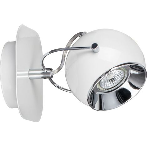 Spot Lampe Wand Metall verstellbar rund D: 0 cm Weiß GU10 2700 K warmweißes Licht 320 lm