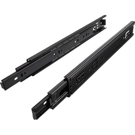 1 paire (2 PIÈCES) Glissières à Extension Complète Coulisses Télescopiques noires 300 mm (insérées) à Billes - RWCoulisse pour tiroir (1/3)